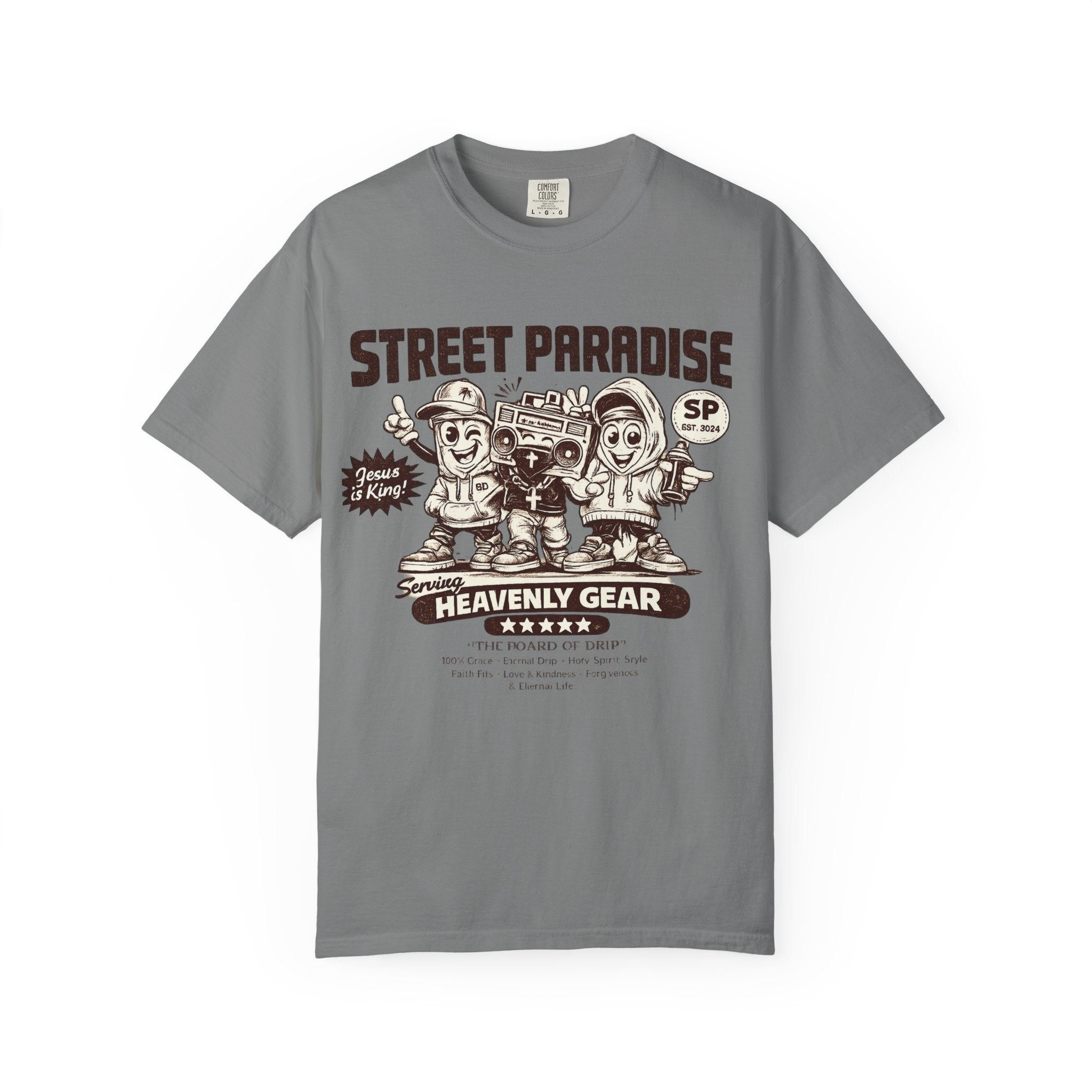 Street Paradise Graphic T-Shirt — "Heavenly Gear" Retro Skate Crew Tee