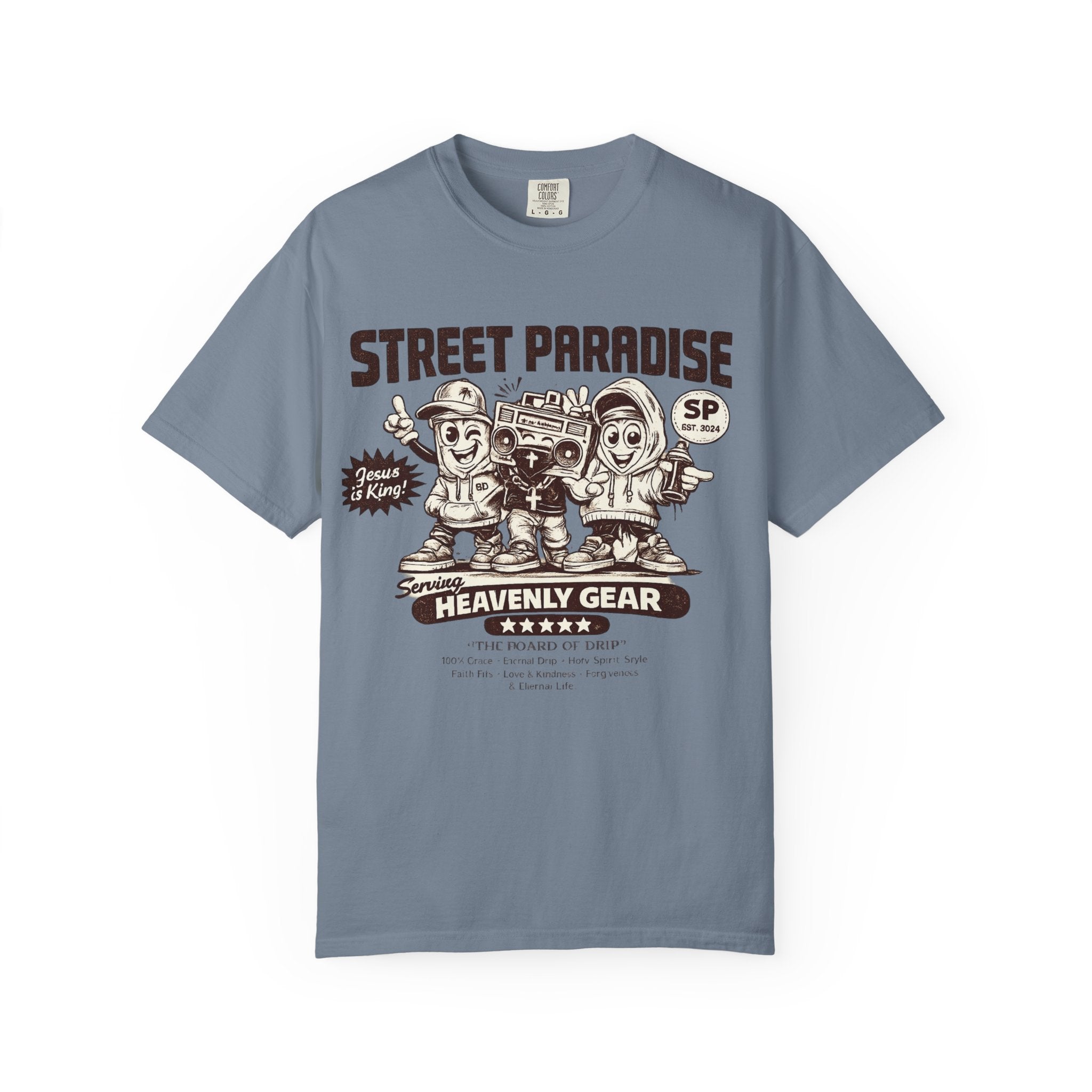 Street Paradise Graphic T-Shirt — "Heavenly Gear" Retro Skate Crew Tee
