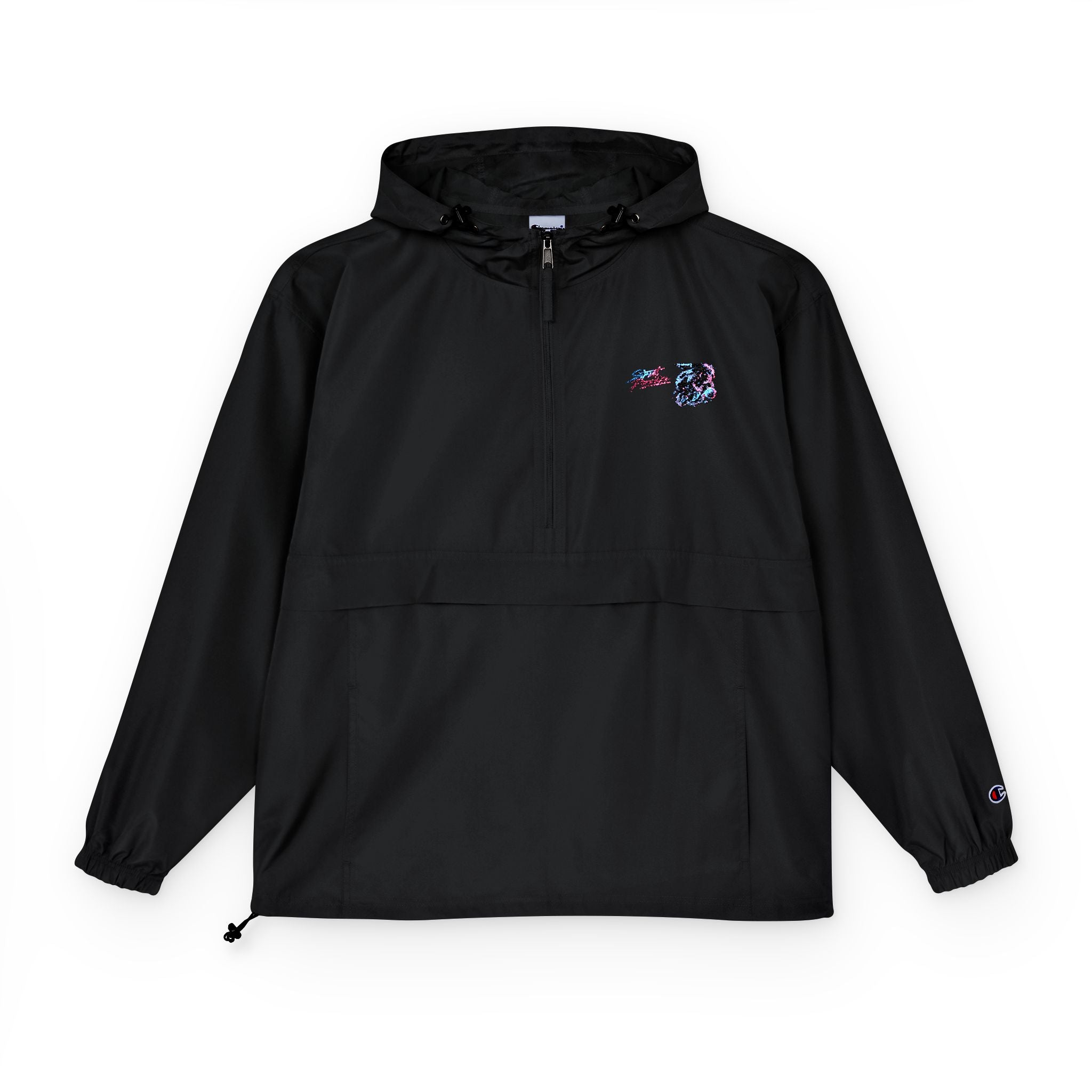 Champion Packable Anorak Jacket — Small Floral Logo Windbreaker