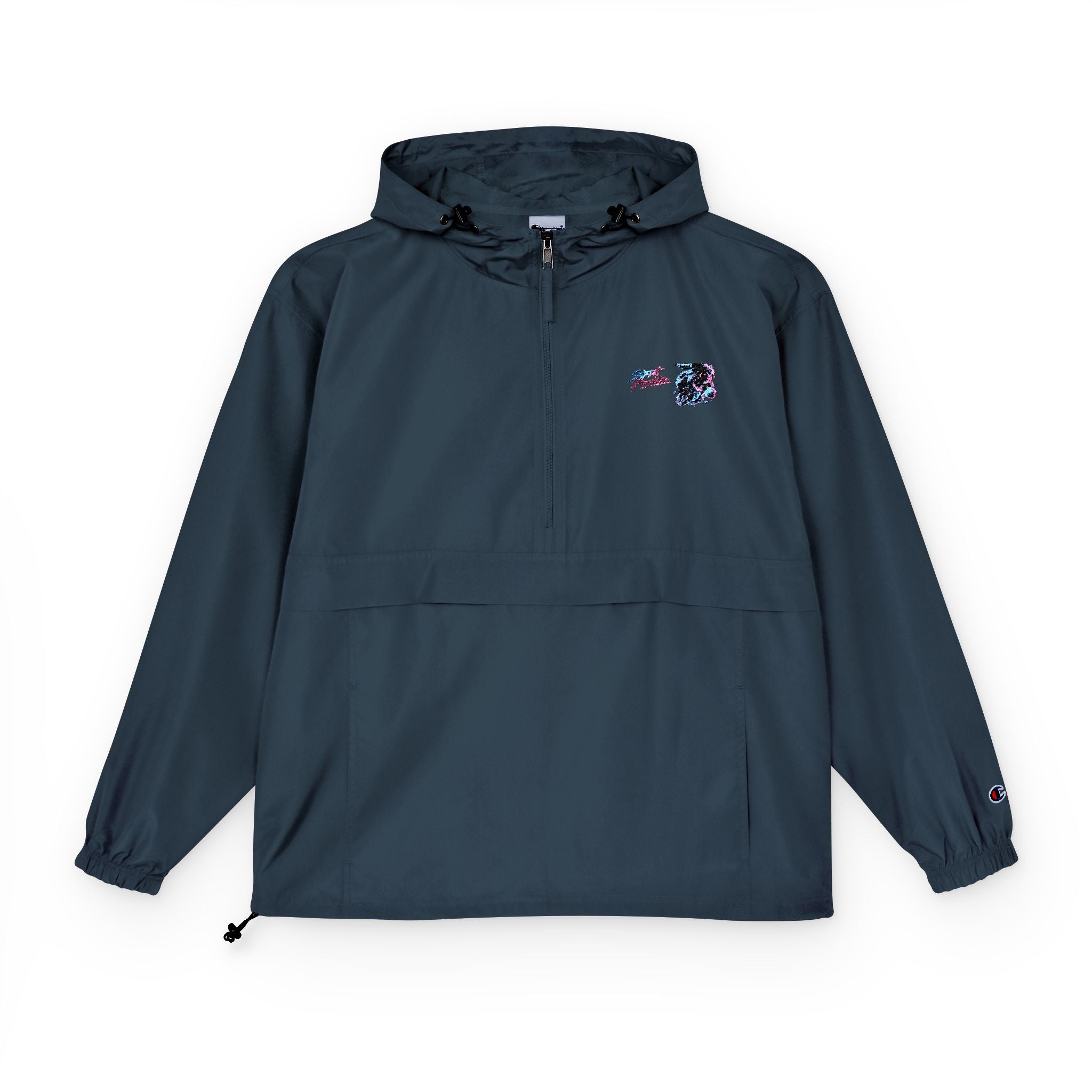 Champion Packable Anorak Jacket — Small Floral Logo Windbreaker