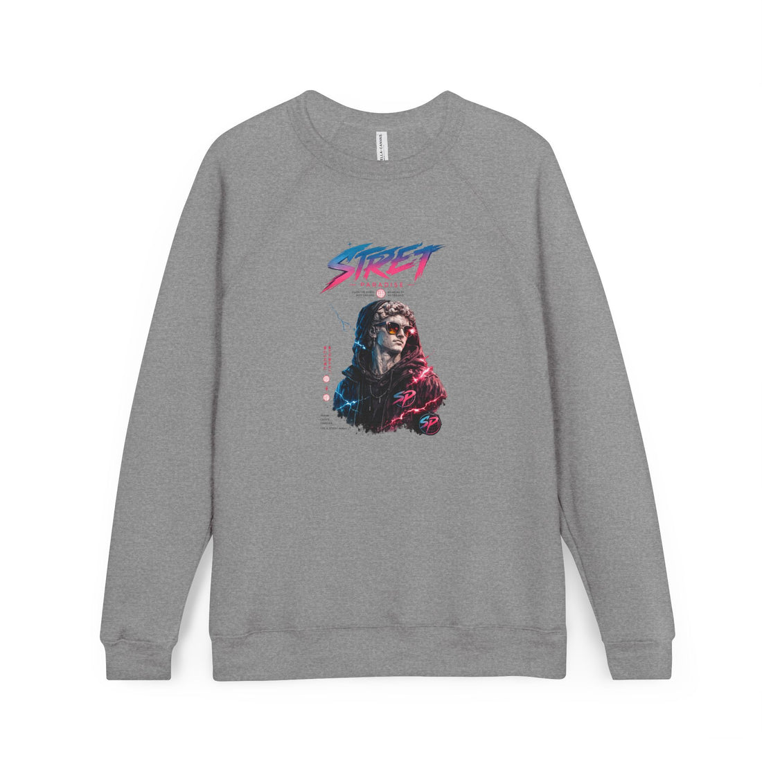 Retro Street Cyberpunk Sweatshirt — Neon Skull Graphic Crewneck