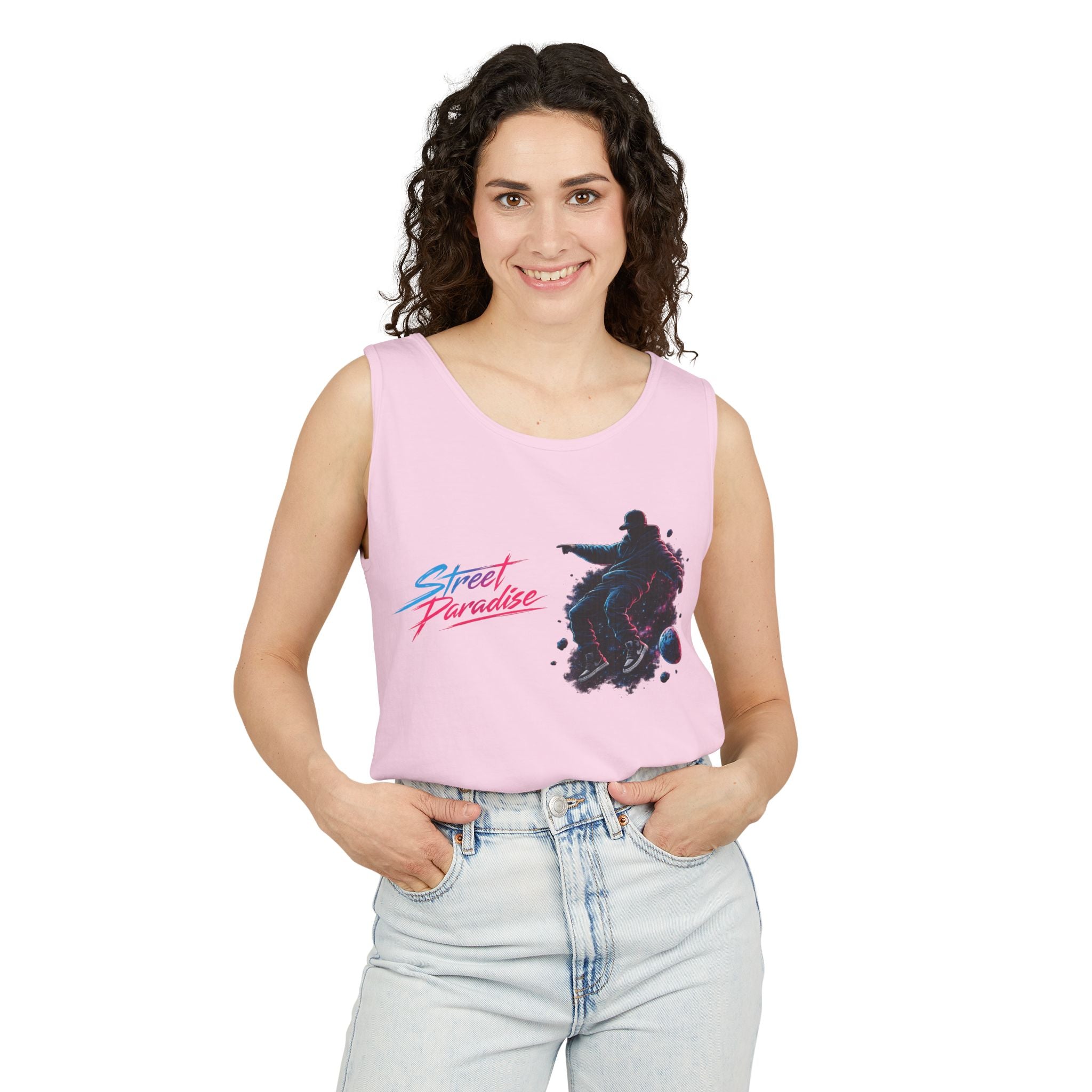 Street Paradise Skate Tank Top — Retro Vaporwave Skateboard Graphic Tank
