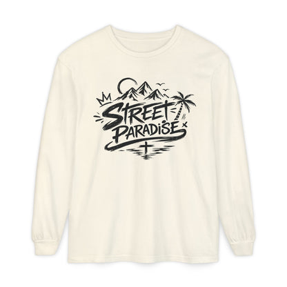 Street Paradise Long Sleeve T‑Shirt — Tropical Mountain Graphic
