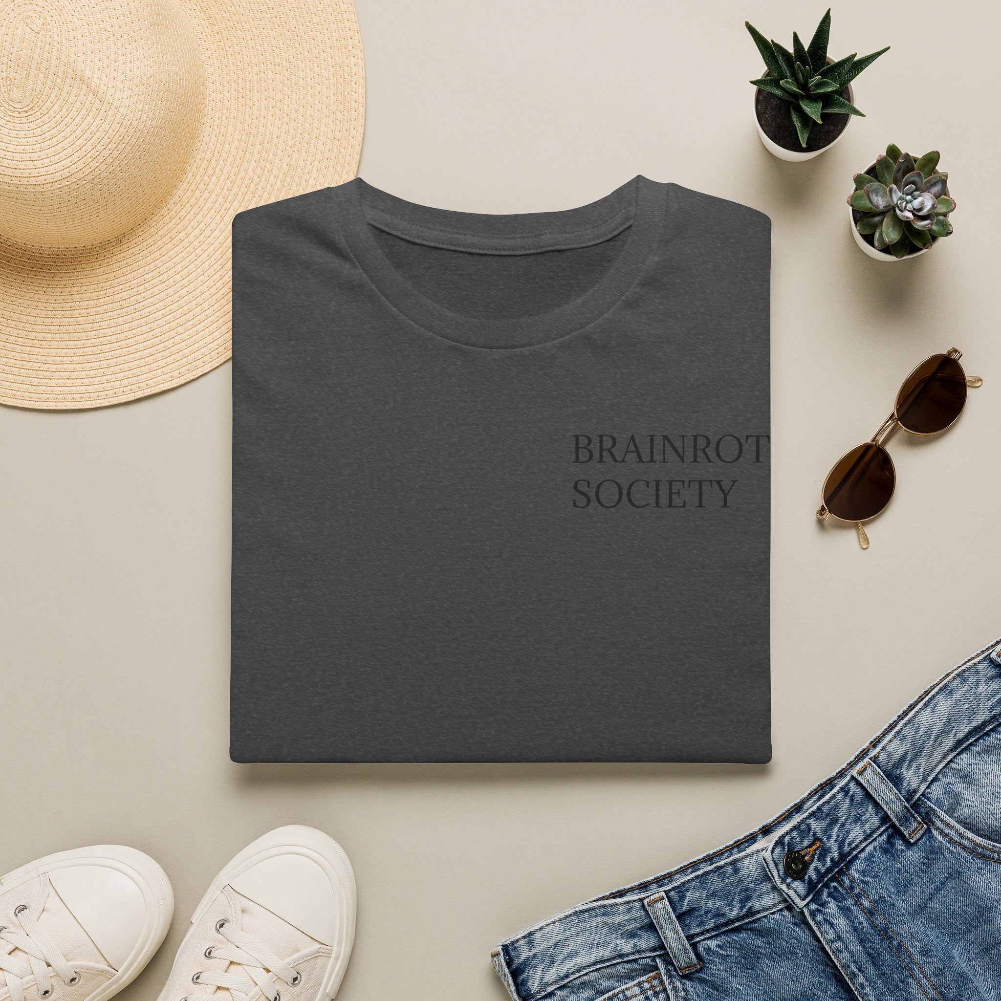 Brainrot Society T‑Shirt — Minimalist Chest Logo Tee