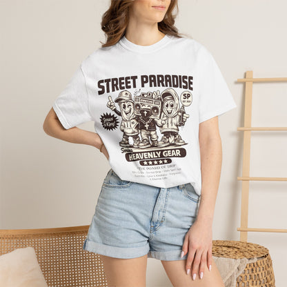 Street Paradise Graphic T-Shirt — "Heavenly Gear" Retro Skate Crew Tee