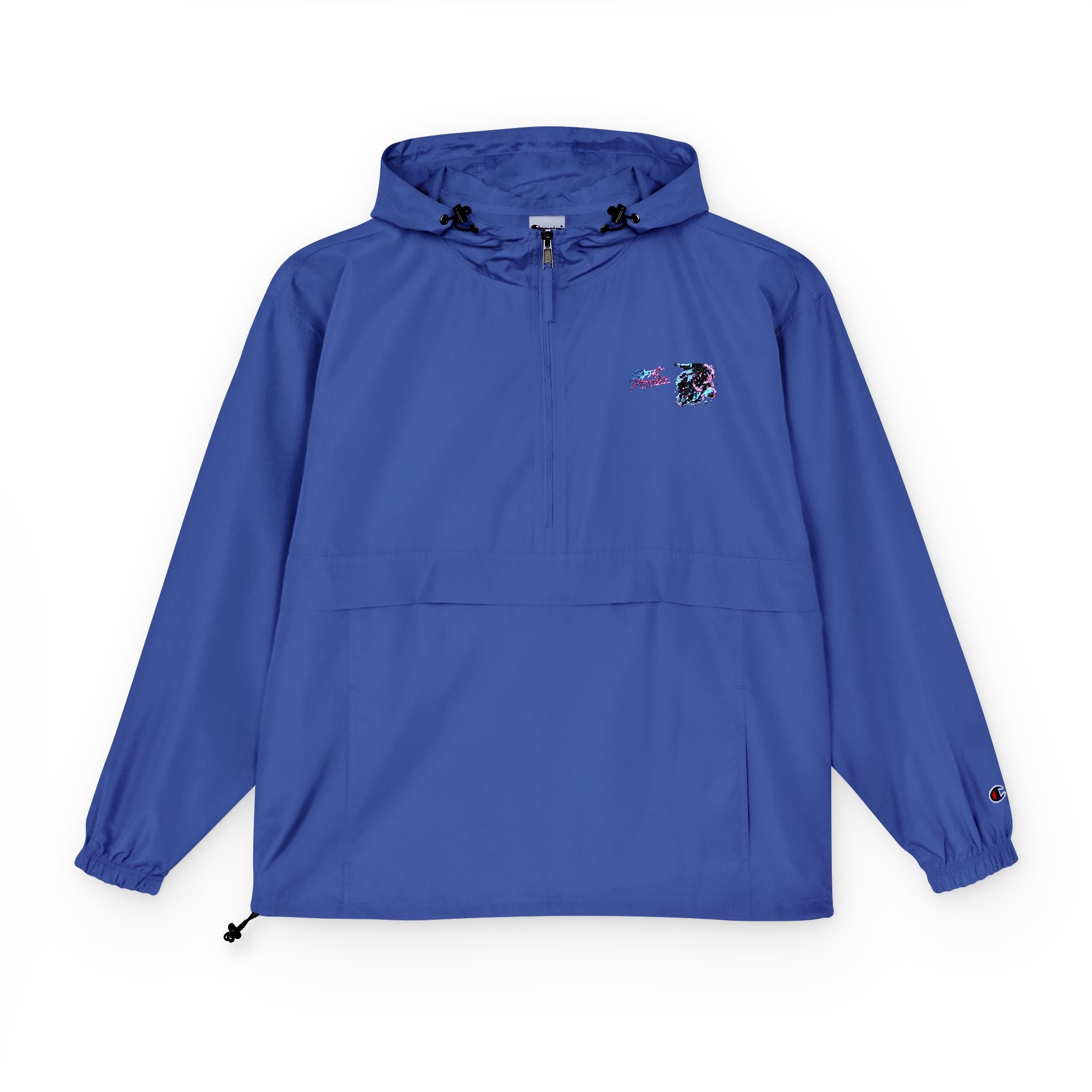 Champion Packable Anorak Jacket — Small Floral Logo Windbreaker