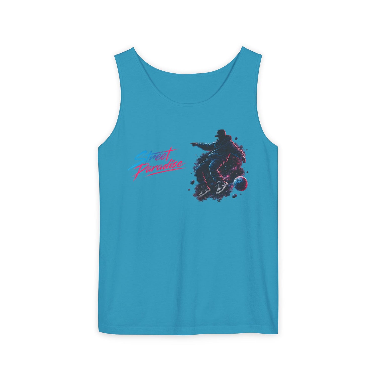Street Paradise Skate Tank Top — Retro Vaporwave Skateboard Graphic Tank