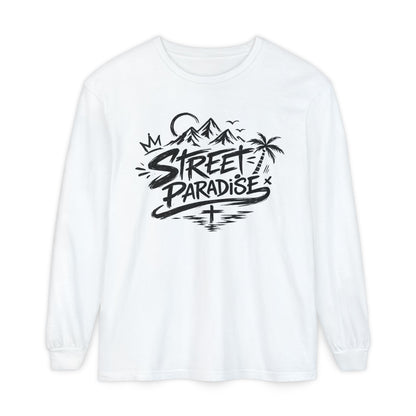 Street Paradise Long Sleeve T‑Shirt — Tropical Mountain Graphic