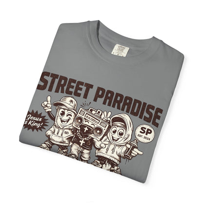 Street Paradise Graphic T-Shirt — "Heavenly Gear" Retro Skate Crew Tee