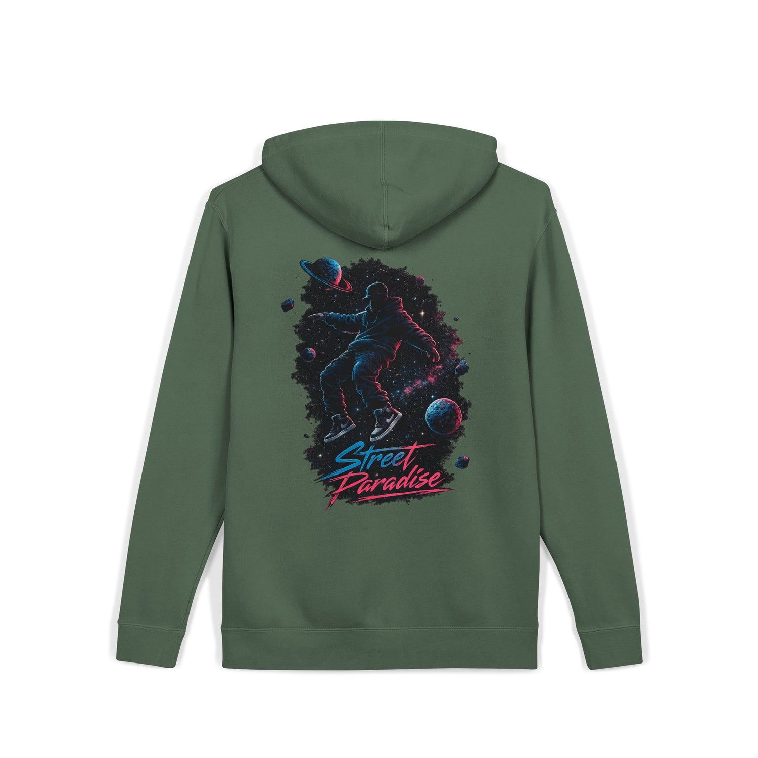 Street Paradise Hoodie — Retro Neon Skate Graphic Pullover
