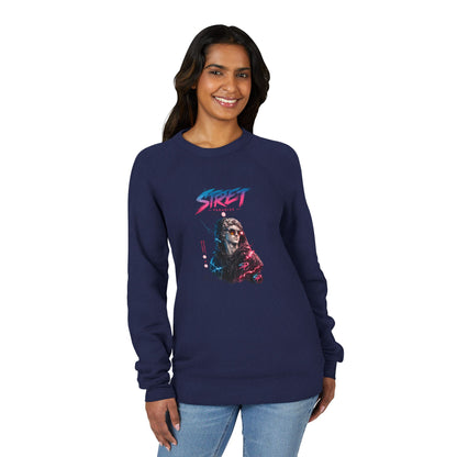 Retro Street Cyberpunk Sweatshirt — Neon Skull Graphic Crewneck