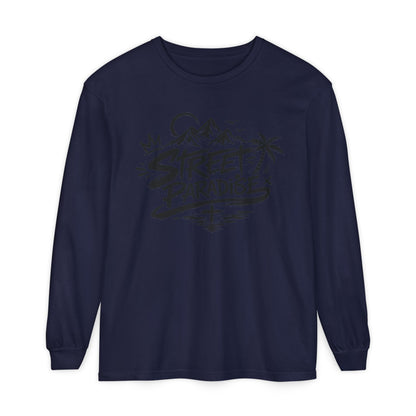 Street Paradise Long Sleeve T‑Shirt — Tropical Mountain Graphic