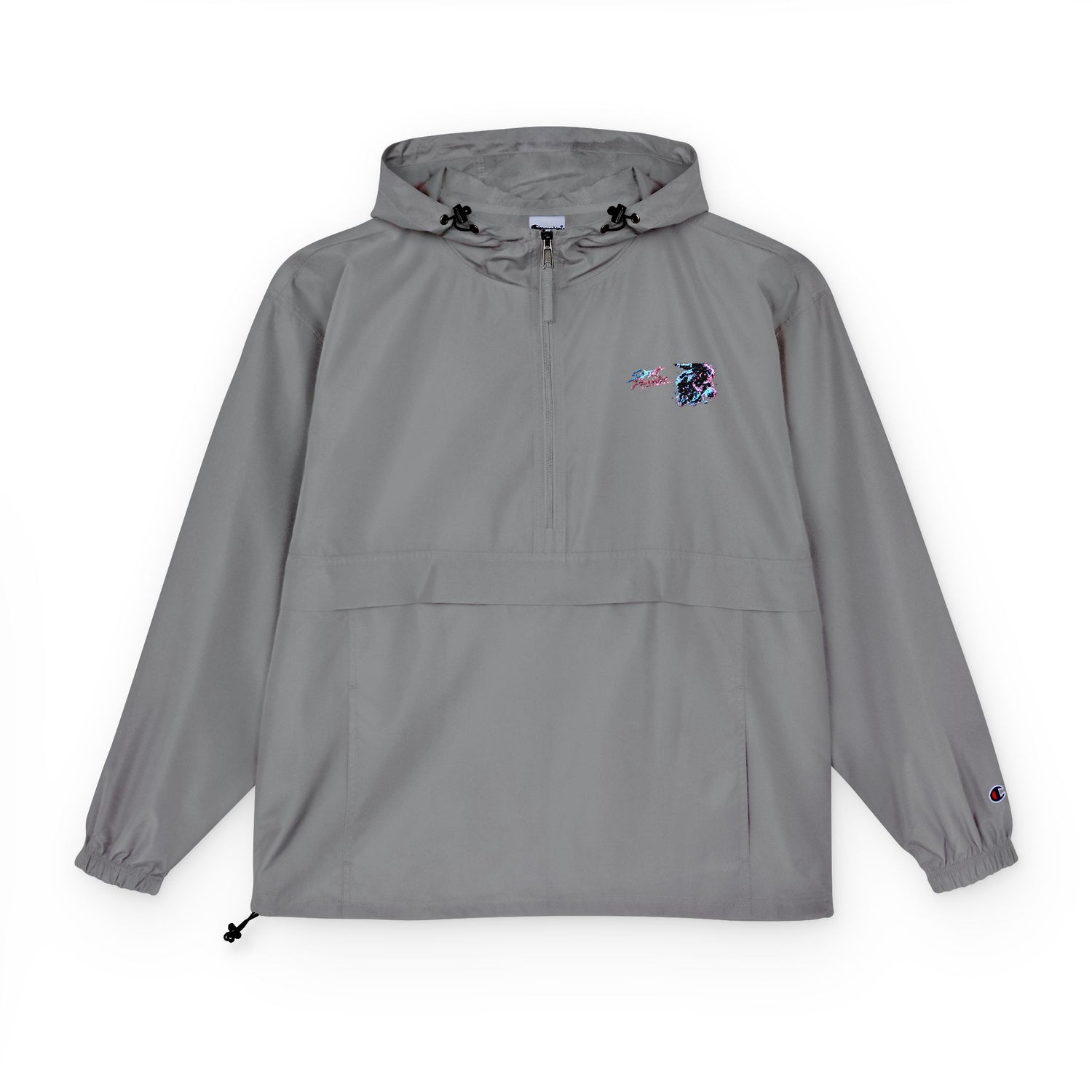 Champion Packable Anorak Jacket — Small Floral Logo Windbreaker