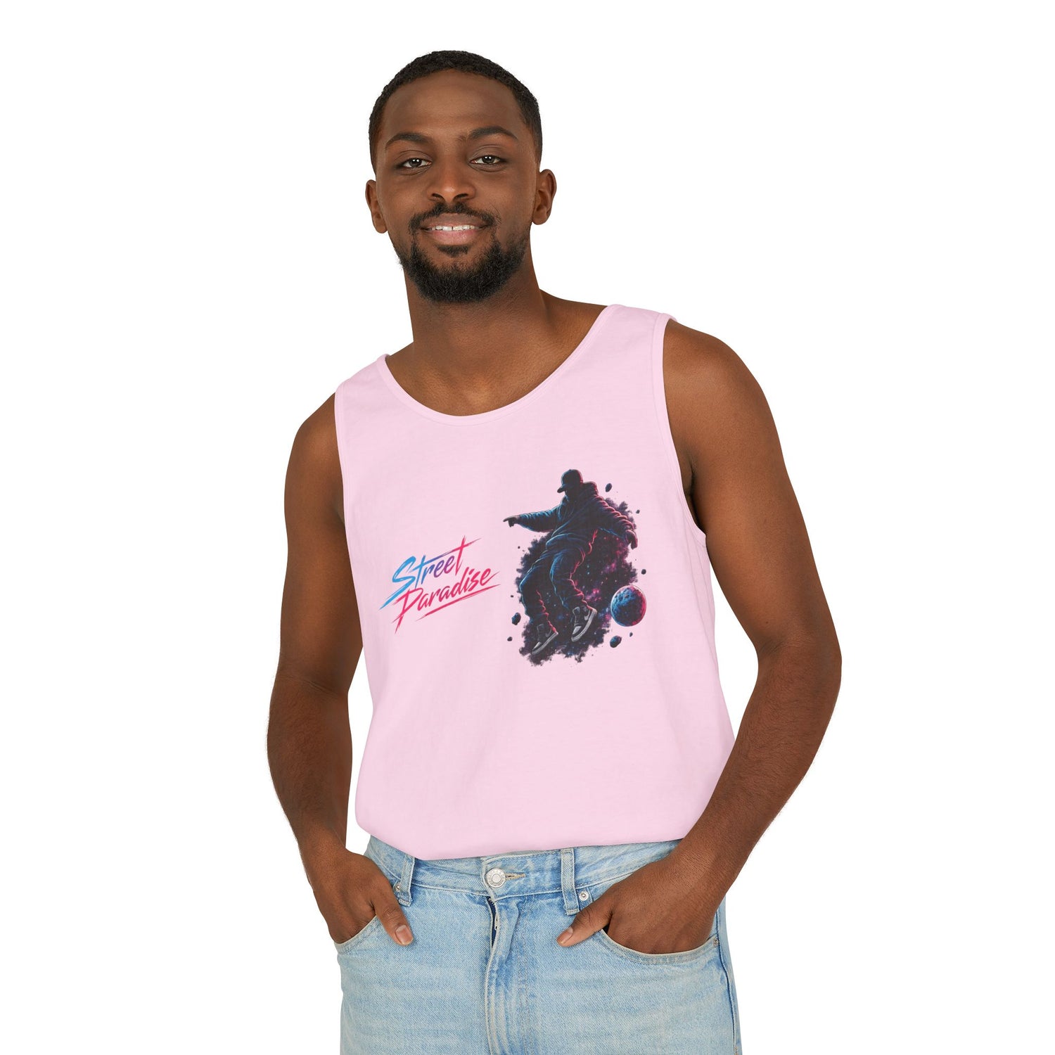 Street Paradise Skate Tank Top — Retro Vaporwave Skateboard Graphic Tank