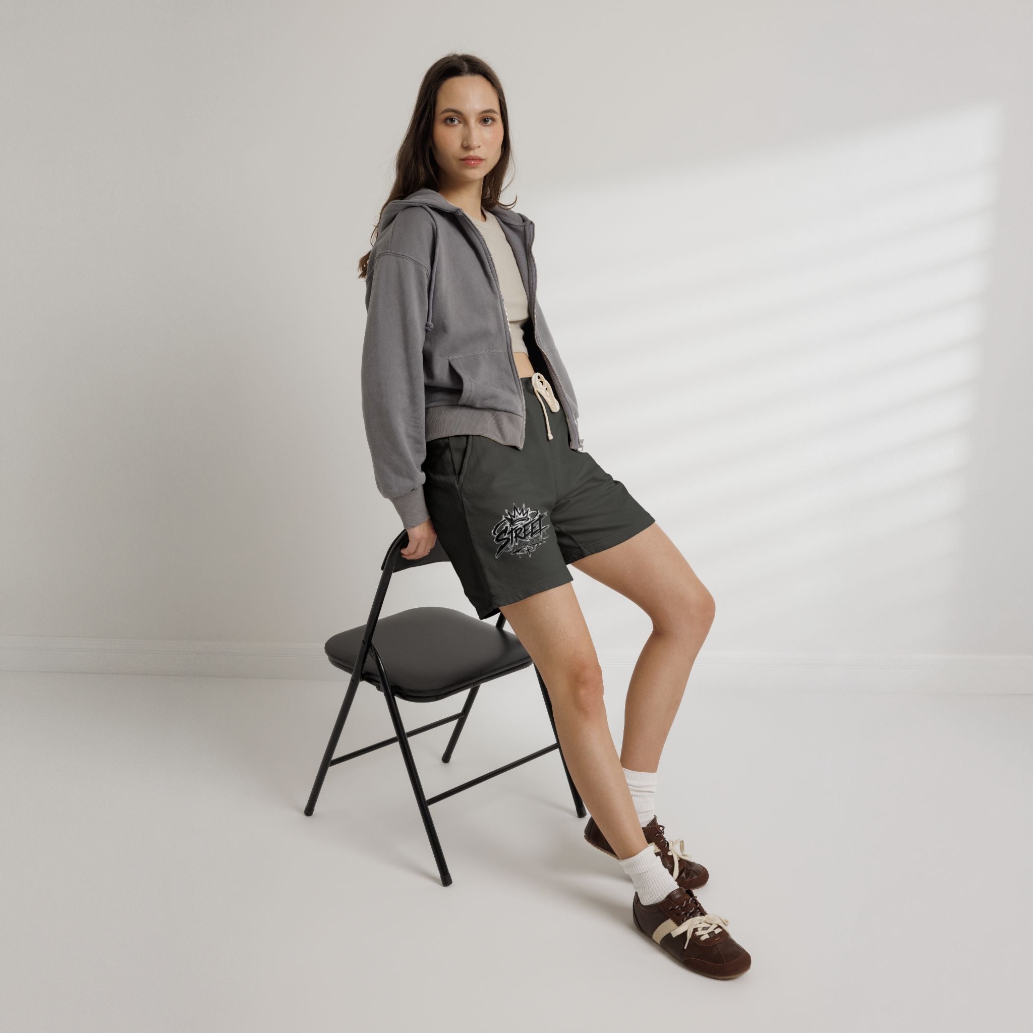 Street Crown Fleece Sweat Shorts — Garment-Dyed Lightweight Lounge Shorts