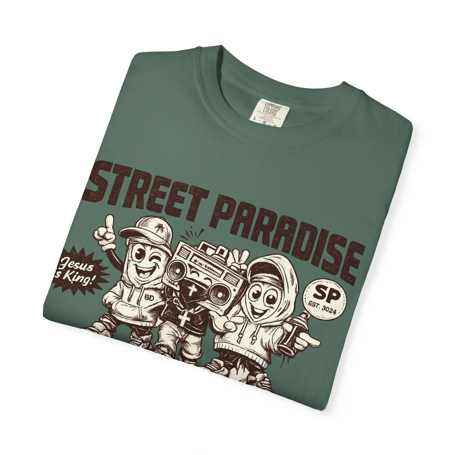 Street Paradise Graphic T-Shirt — "Heavenly Gear" Retro Skate Crew Tee