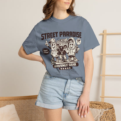 Street Paradise Graphic T-Shirt — "Heavenly Gear" Retro Skate Crew Tee