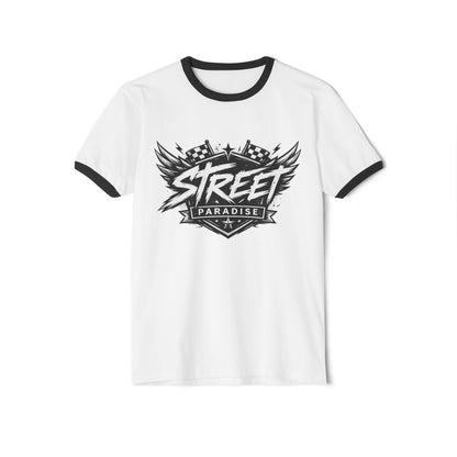 Street Paradise Ringer T‑Shirt — Retro Racing Graphic Tee