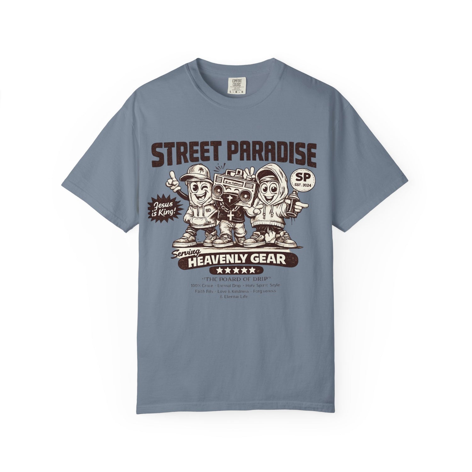 Street Paradise Graphic T-Shirt — "Heavenly Gear" Retro Skate Crew Tee