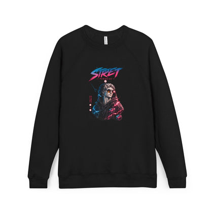 Retro Street Cyberpunk Sweatshirt — Neon Skull Graphic Crewneck