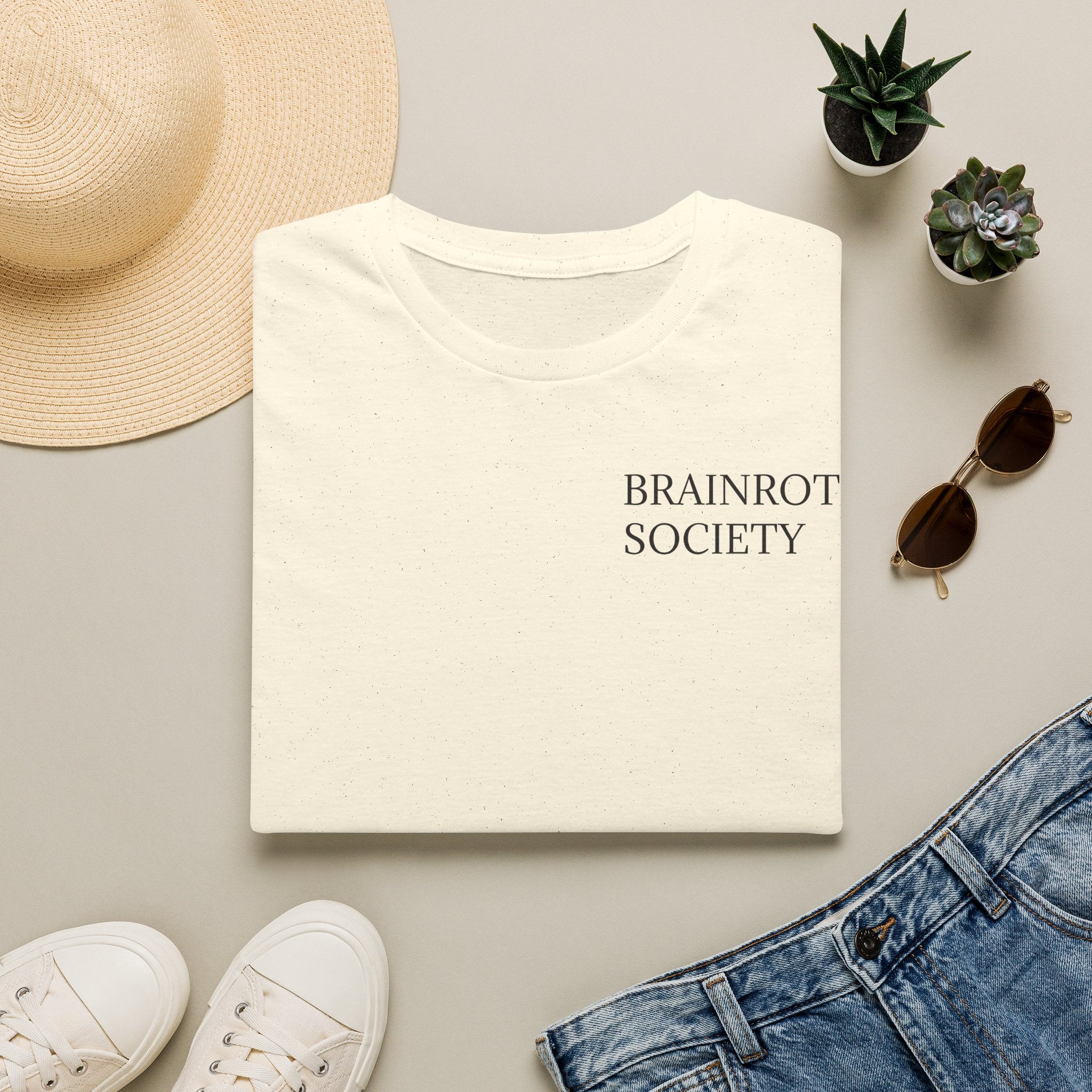 Brainrot Society T‑Shirt — Minimalist Chest Logo Tee