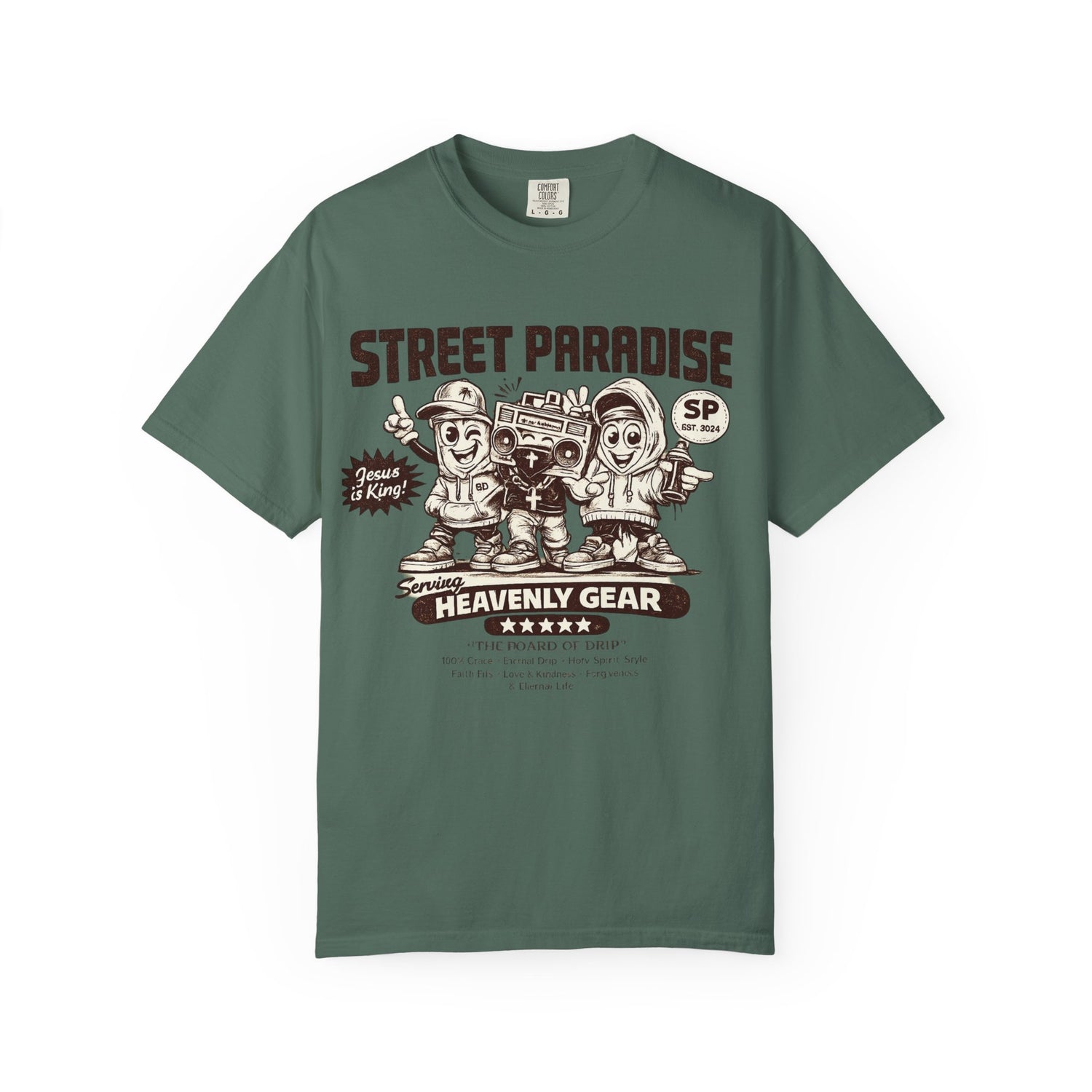Street Paradise Graphic T-Shirt — "Heavenly Gear" Retro Skate Crew Tee