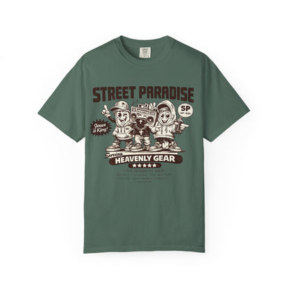 Street Paradise Graphic T-Shirt — "Heavenly Gear" Retro Skate Crew Tee