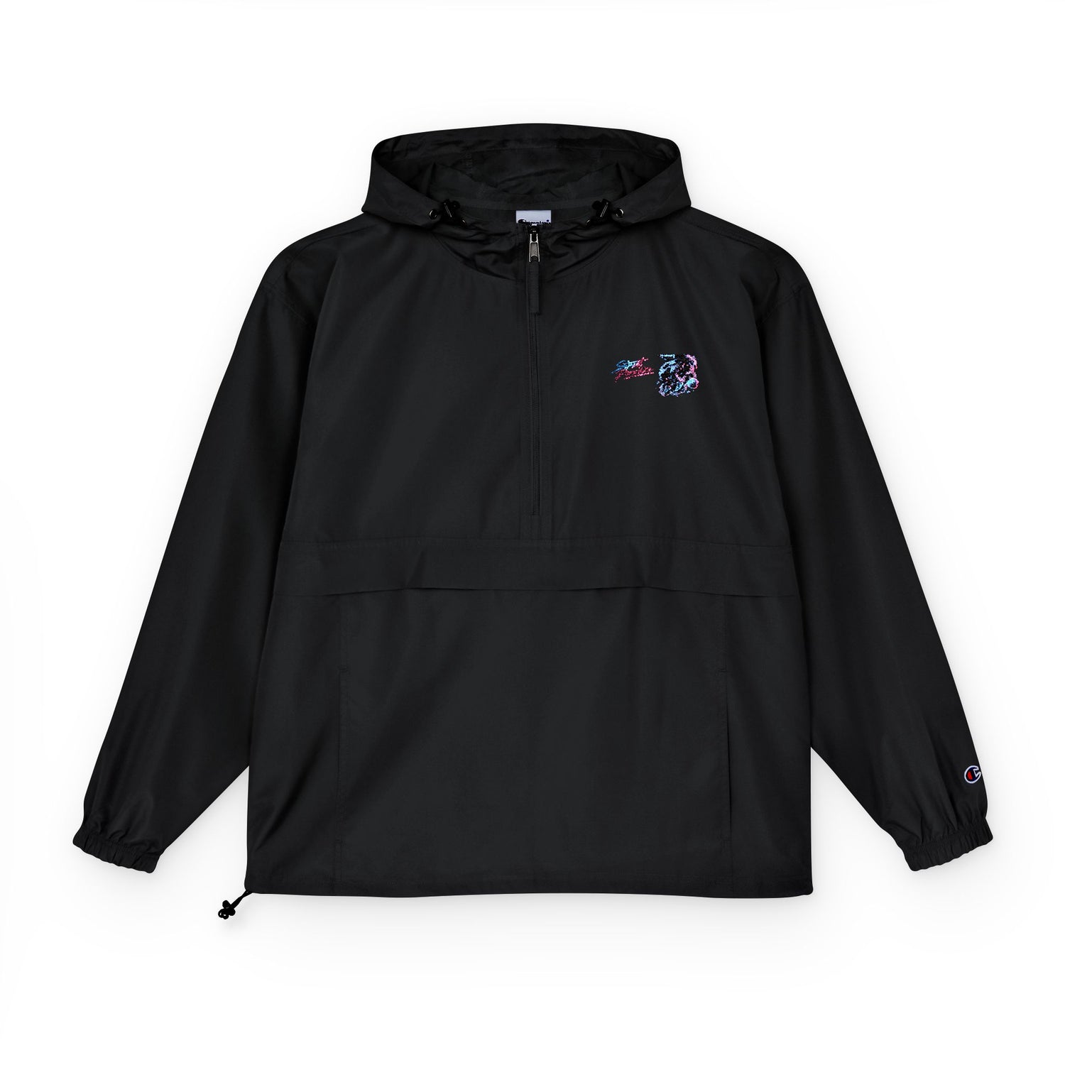 Champion Packable Anorak Jacket — Small Floral Logo Windbreaker