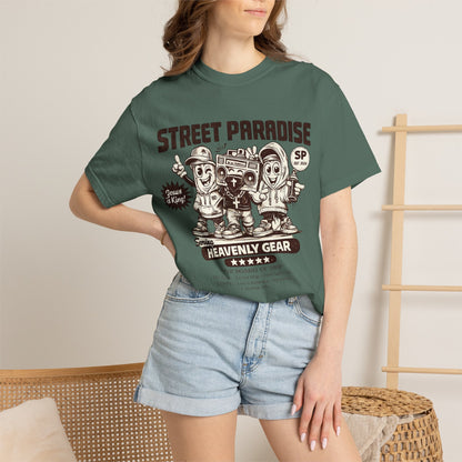 Street Paradise Graphic T-Shirt — "Heavenly Gear" Retro Skate Crew Tee