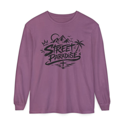 Street Paradise Long Sleeve T‑Shirt — Tropical Mountain Graphic