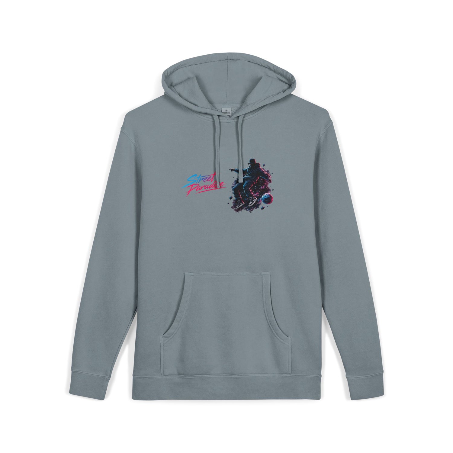 Street Paradise Hoodie — Retro Neon Skate Graphic Pullover