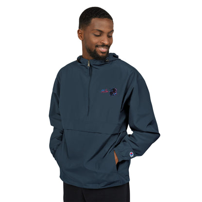 Champion Packable Anorak Jacket — Small Floral Logo Windbreaker