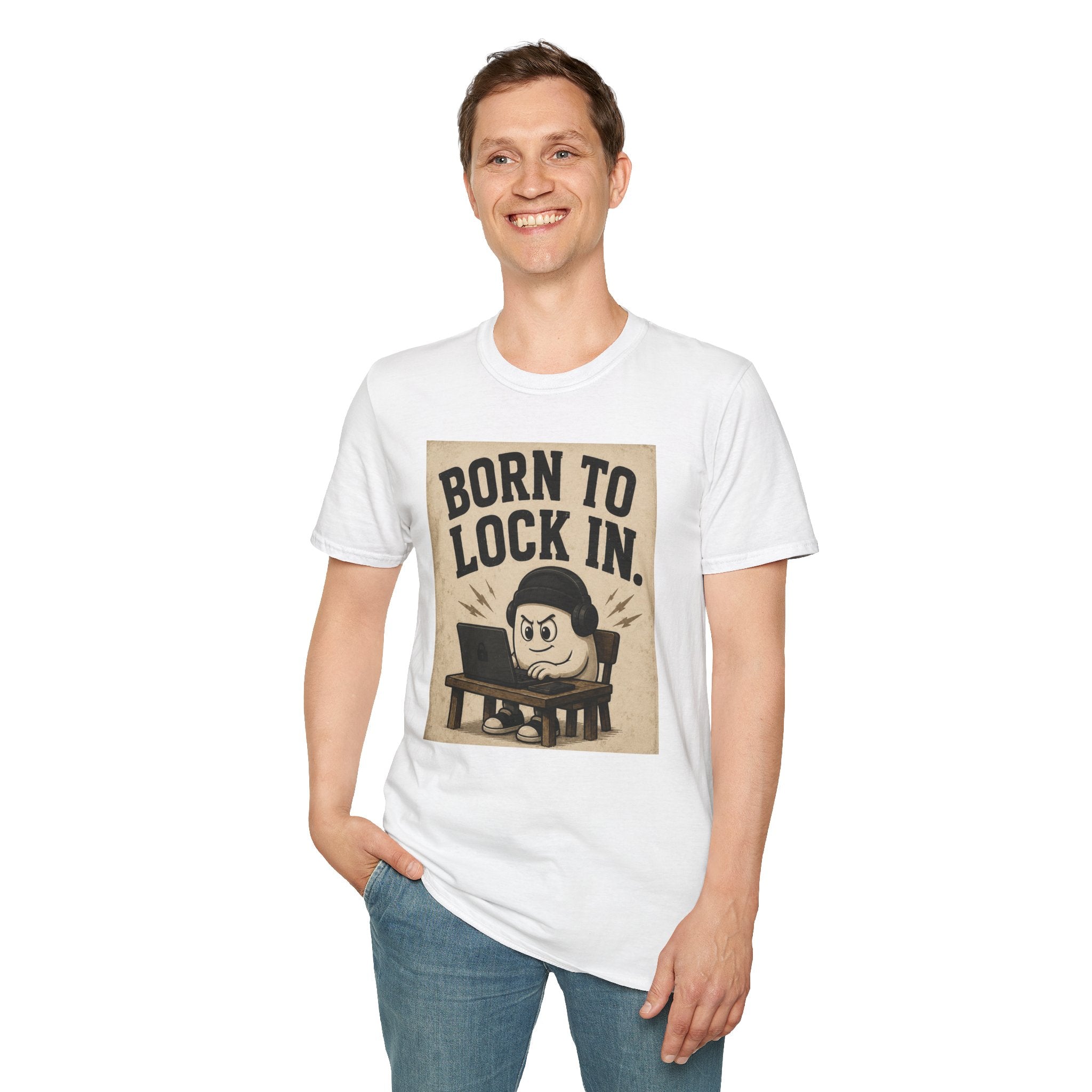 Born to Lock In T-Shirt — Gamer Focused Retro Gaming Tee