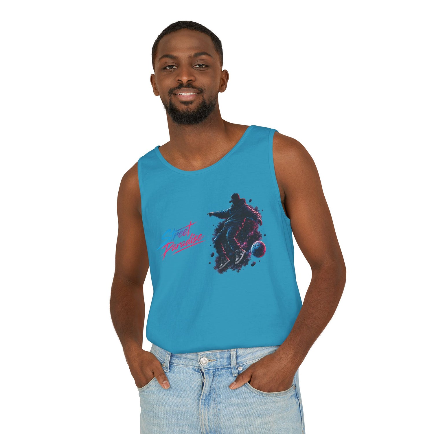 Street Paradise Skate Tank Top — Retro Vaporwave Skateboard Graphic Tank