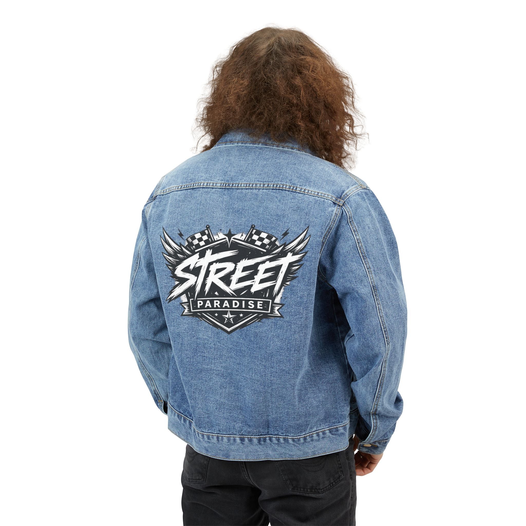 Denim Jacket — Street Vibes Back Print Men&