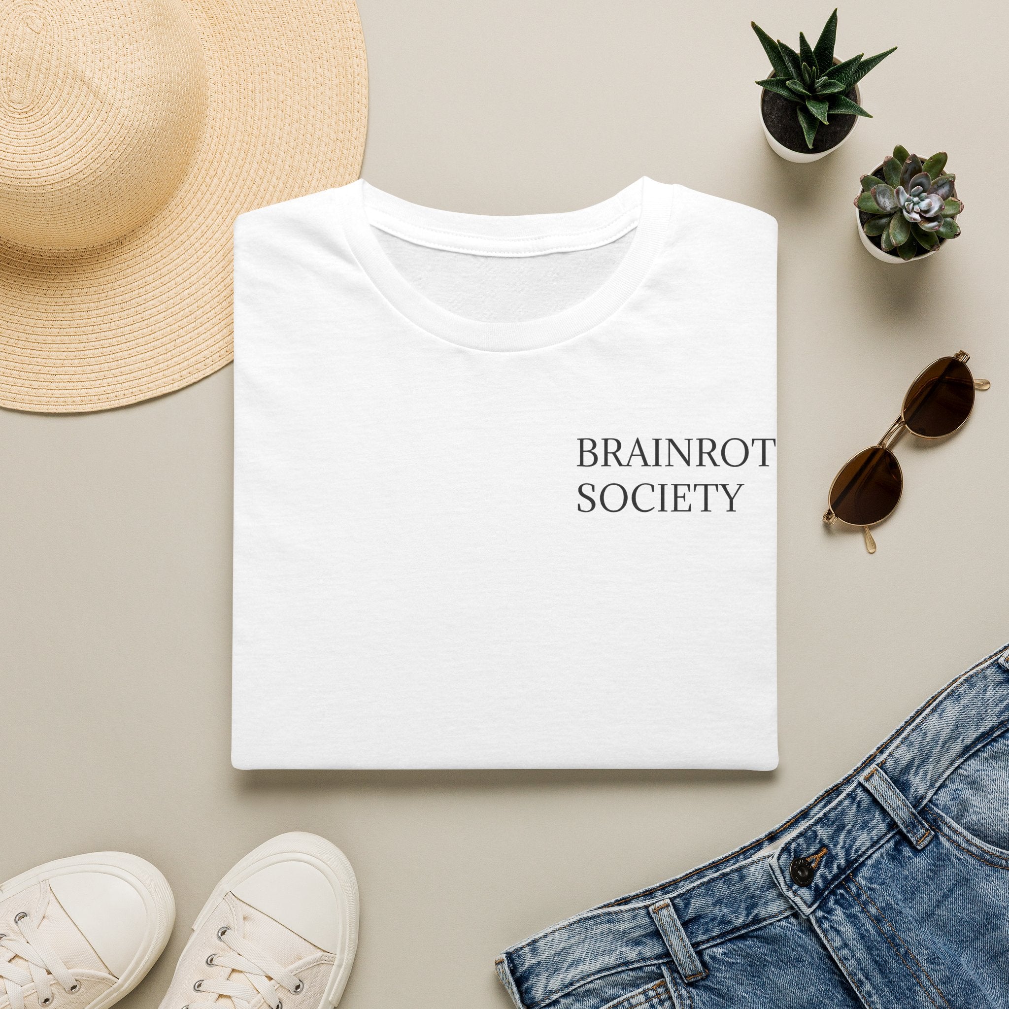 Brainrot Society T‑Shirt — Minimalist Chest Logo Tee