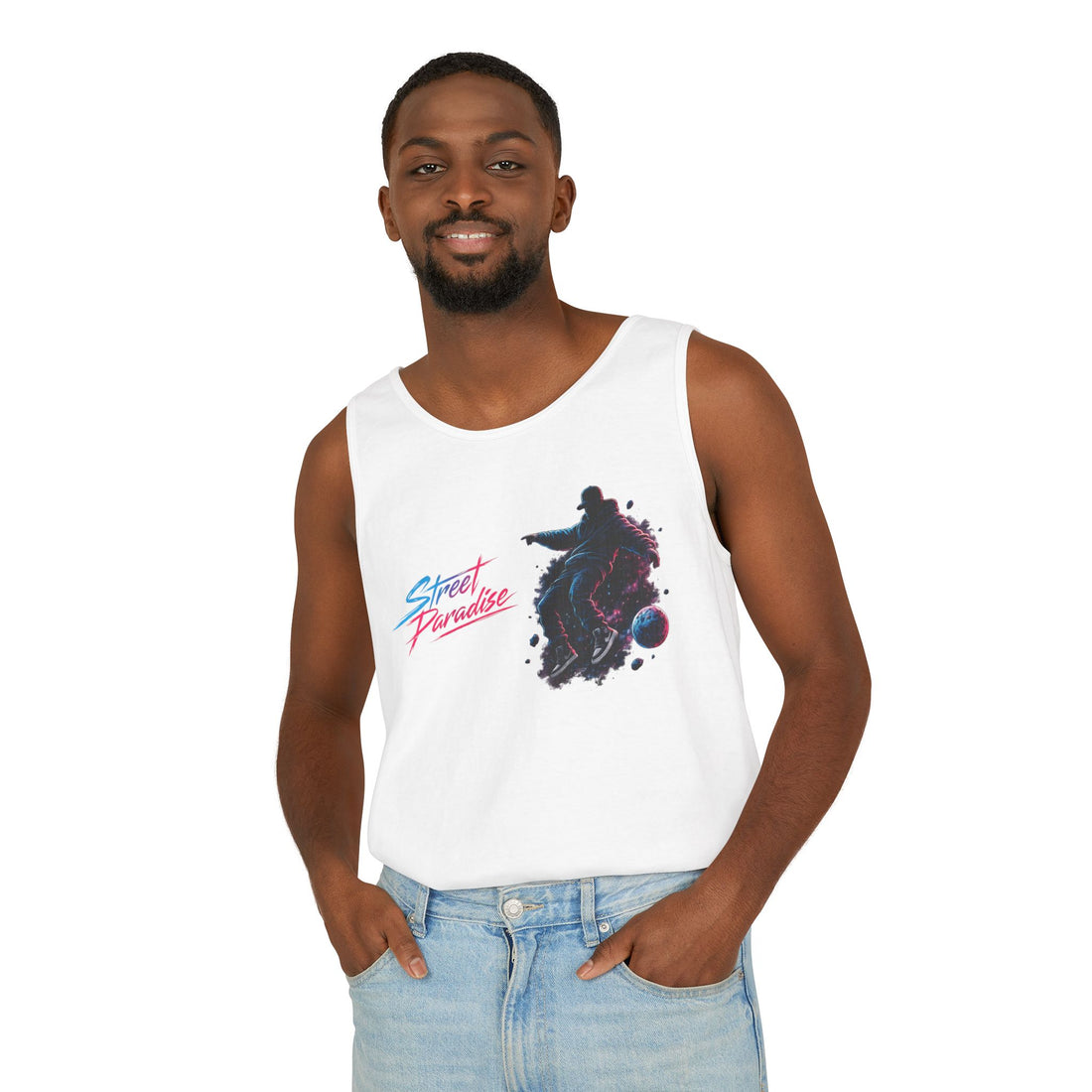 Street Paradise Skate Tank Top — Retro Vaporwave Skateboard Graphic Tank