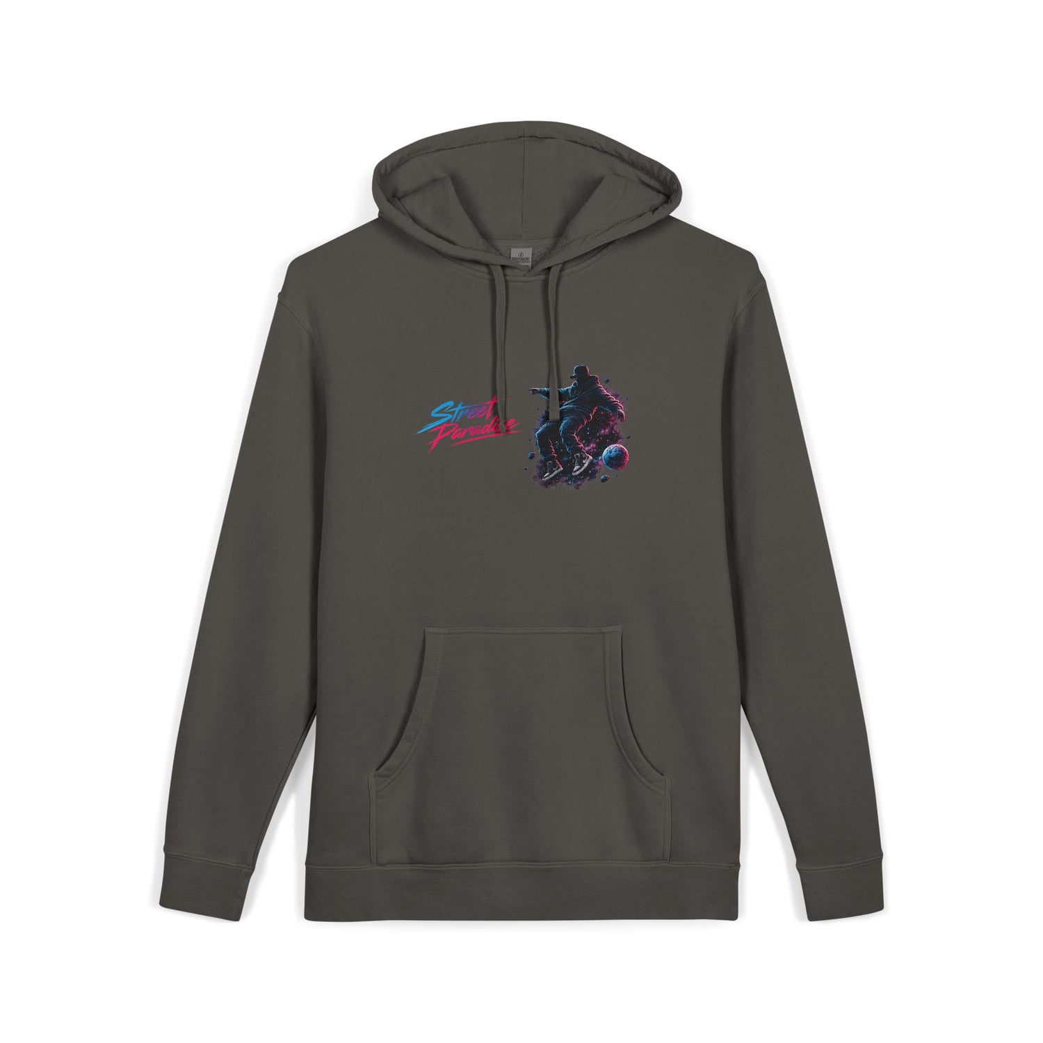 Street Paradise Hoodie — Retro Neon Skate Graphic Pullover